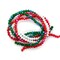 Glass Beads in Christmas Colors, 3 12-in strands, 4mm Rondelles in Red Green & White, Adorabilities